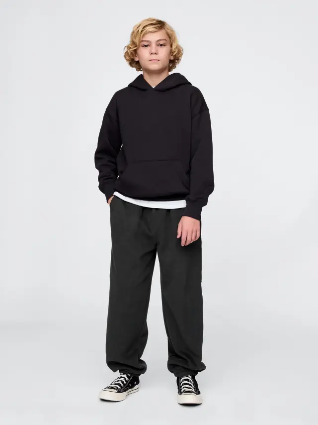 Μαύρο Παιδικό Vintage Soft Baggy Παντελόνι Φόρμας Black
