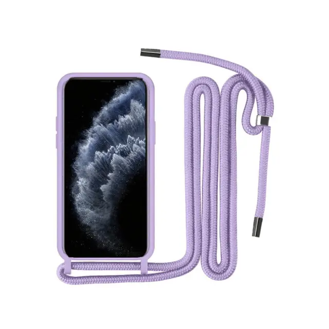 Θήκη Με Κορδόνι Crossbody Liquid Silicone Για Samsung Galaxy A02s / M02s / F02s / A03s Λιλά