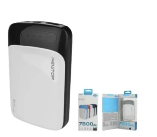 NEWTOP Powerbank PB19 7800mAh ΛΕΥΚΟ-ΜΑΥΡΟ