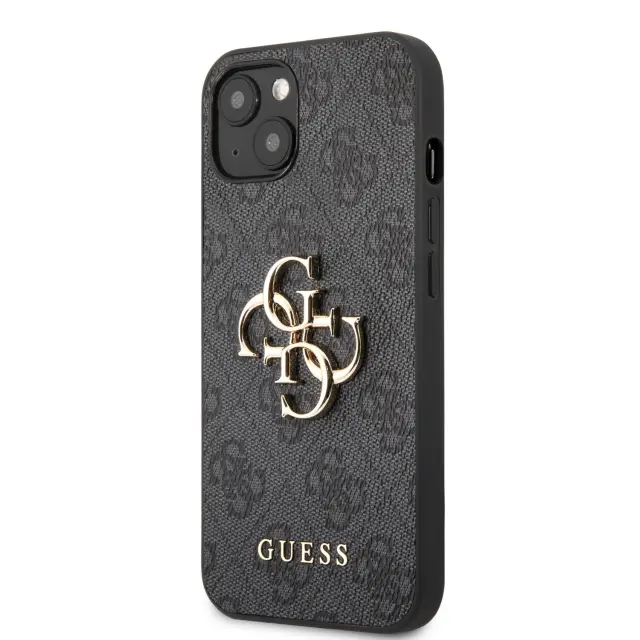 Guess PU 4G Metal Logo Case for iPhone 13 Grey 2