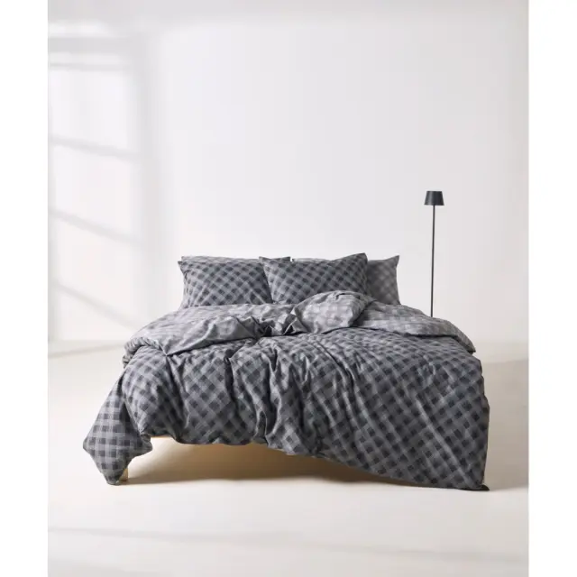Σετ Σεντόνια Ημίδιπλα 3 Τεμαχίων Kentia Karavagio 30 Anthracite-Light Grey 190x270