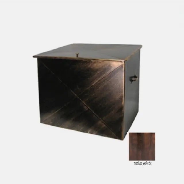 Μεταλλικό Κουτί Αποθήκευσης Ξύλων 63x54x44cm Πατίνα-Χαλκός / 103PC 2