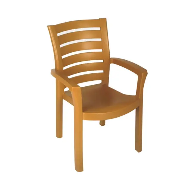 Πολυθρόνα Στοιβαζόμενη MARINA Teak Πλαστικό 58x50x90cm