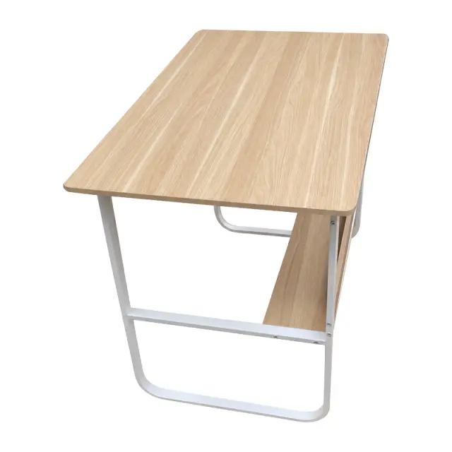 Γραφείο εργασίας Kela pakoworld mdf σε oak απόχρωση με λευκό μέταλλο 100x60x73εκ 3