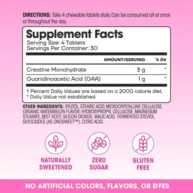 Fit & Lean My Lean Creatine Watermelon, 120 Chewables 2