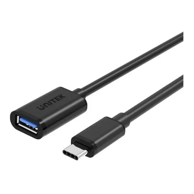 Unitek USB 3.0 Cable USB-C male - USB-A female Μαύρο 0.2m Y-C476BK