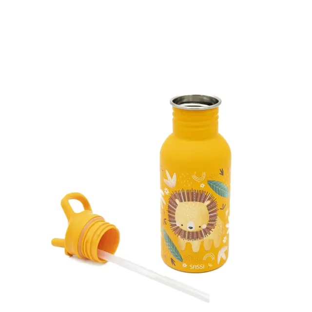 Sassi Ανοξείδωτο Παγούρι με Καλαμάκι 500ml Chompy The Lion 2