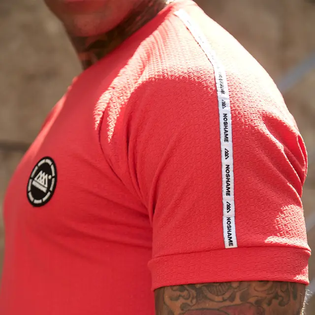 T-shirt Noshame® Γκοφρέ Κόκκινο με Patch - 112578 - XL 2