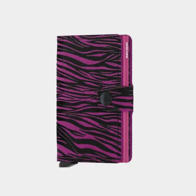 Δερμάτινο Πορτοφόλι Secrid Miniwallet Matte Zebra Fuchsia Μαύρο-Φούξια - ONESIZE