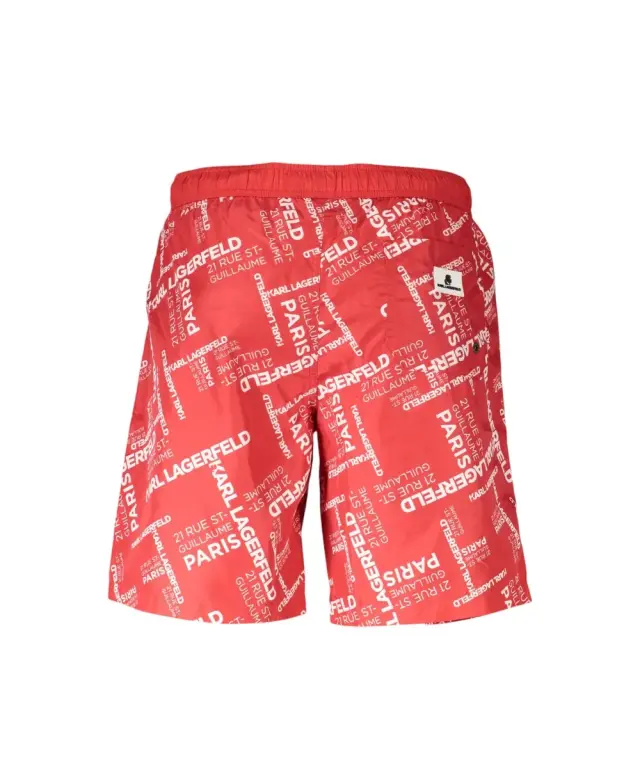 Karl Lagerfeld - Ανδρικό Μαγιό Σορτς με Logo KL20MBL01-RED Κόκκινο 2
