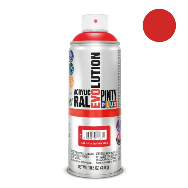 Pinty Plus Evolution Gloss Σπρέι βαφής ακρυλικό 400ml Traffic Red / RAL3020