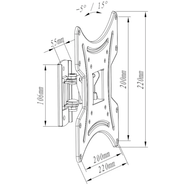 Βάση Τηλεόρασης 13"-42" Vesa 200x200 OSIO OSM-1042 3