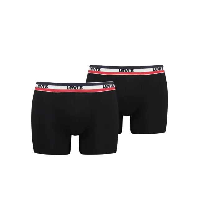 Levi's Ανδρικό Boxer Sportswear Logo Organic Cotton - Διπλό Πακέτο, Χρώμα Μαύρο