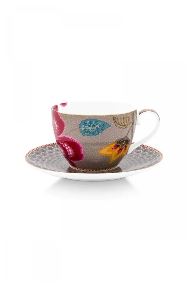 PIP STUDIO - ΠΟΡΣΕΛΑΝΙΝΟ ΦΛΙΤΖΑΝΙ ΤΣΑΓΙΟΥ BLOOMING TALES KHAKI 300ml - One size