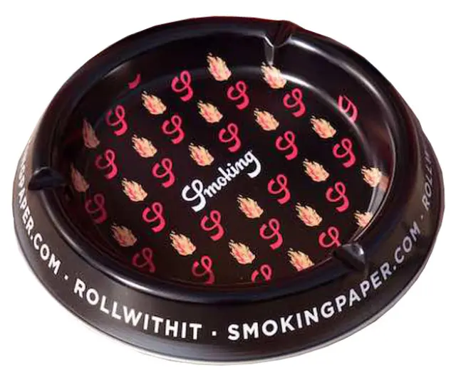 Smoking Τασάκι Μεταλλικό Μαύρο Large Flames - 20cm