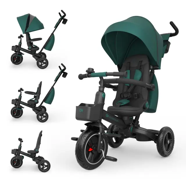 Kinderkraft Spinstep 2 Plus Αναδιπλούμενο Τρίκυκλο Ποδήλατο 6 σε 1 Green 9+ Μηνών 2