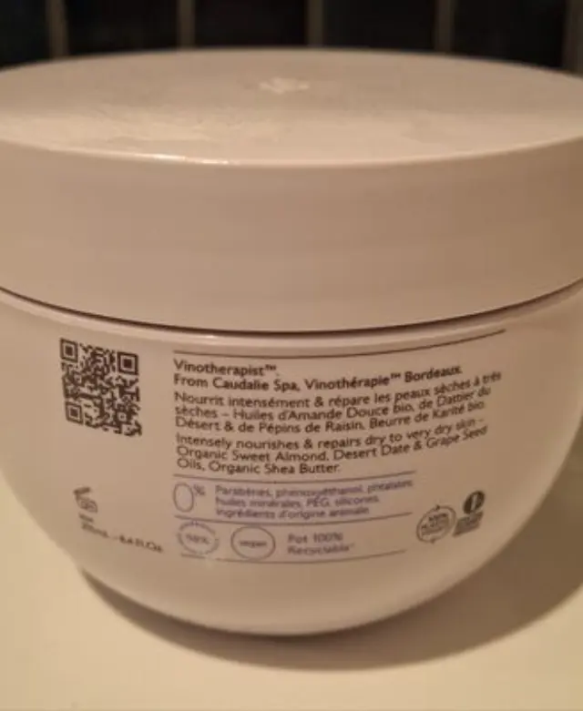 Caudalie Vinotherapist Replenishing Vegan Body Butter Ενυδατική Κρέμα Σώματος Κατά του Κνησμού για Ξηρές Επιδερμίδες, 250ml 2