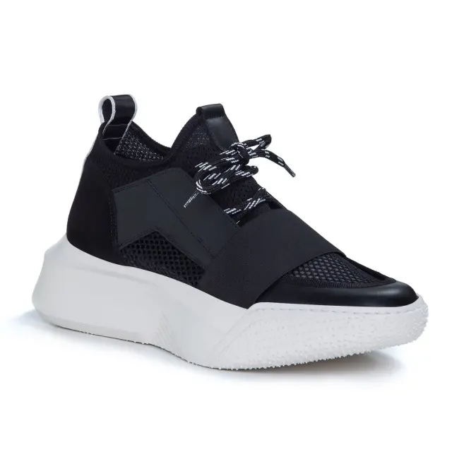 Ανδρικά Δερμάτινα Sneakers Makris X6 Μαύρα Μαύρο - 41 2