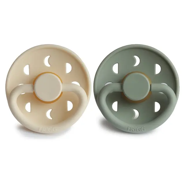 Σετ 2 Πιπίλες Latex FRIGG Moon Phase Cream/Sage 6-18 Μηνών Baby Oliver 2