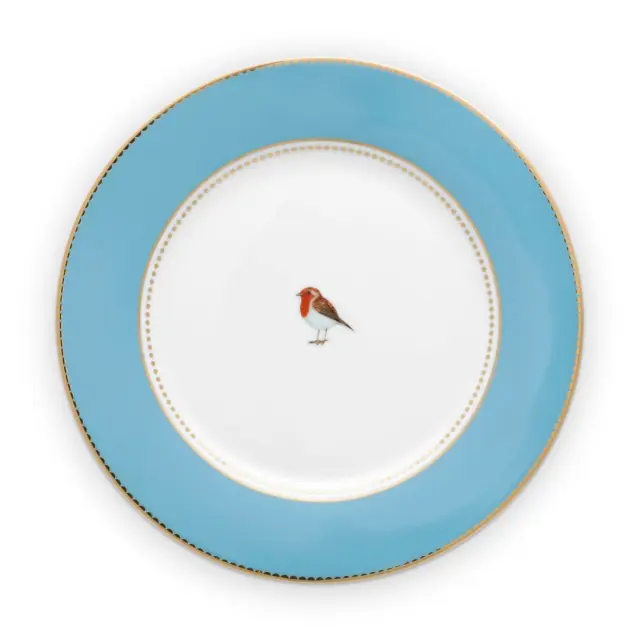 Pip Studio σετ 4 Πιάτα 21cm Love birds (μπλε/χακί) 3