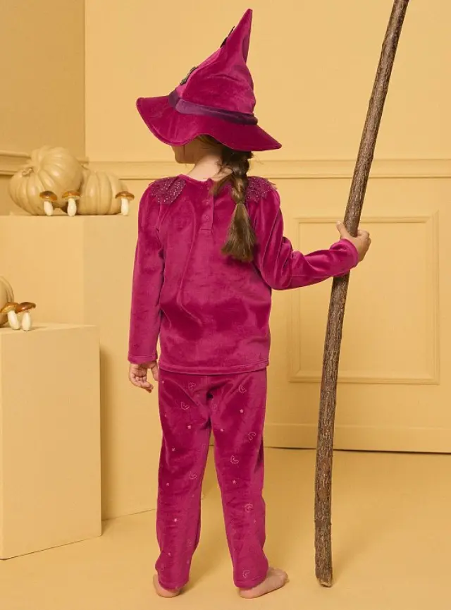 Σετ Παιδικές Πιτζάμες για Κορίτσια Purple Halloween ΜΩΒ 2