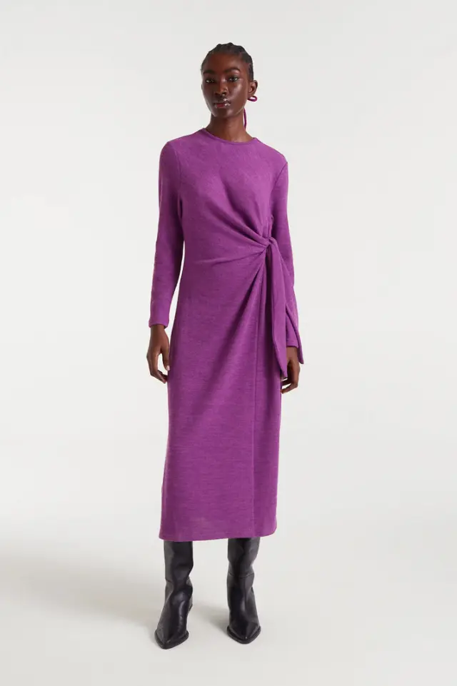 COMPANIA FANTASTICA KNITTED DRESS (54C/12116 MAGENTA) - XL