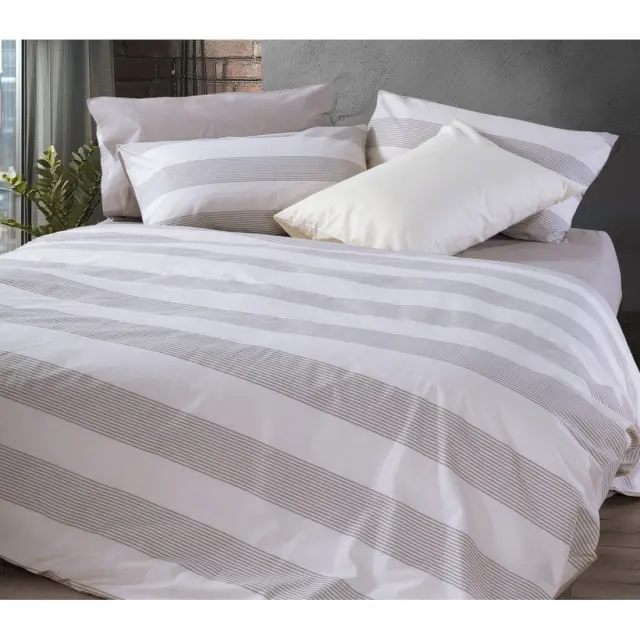 ΣΕΤ ΣΕΝΤΟΝΙΑ ΒΑΜΒΑΚΕΡΑ ΥΠΕΡΔΙΠΛΑ CASUAL STRIPE 240Χ270 NEF-NEF HOMEWARE PETROL 2