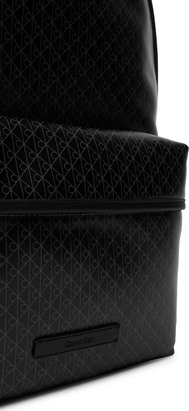 Calvin Klein Ανδρικό Μεγάλο Σακίδιο Emblem Αll Over Print Coated Backpack Μαύρο 2