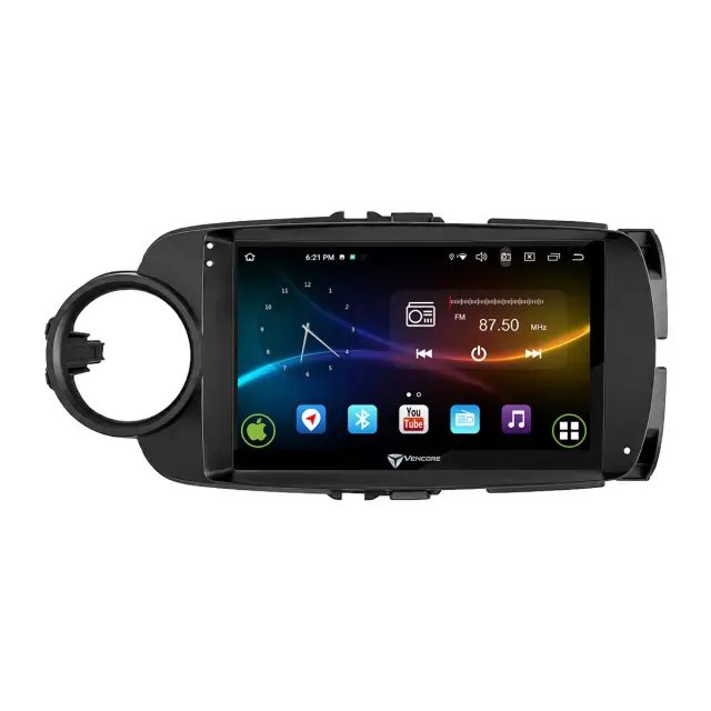 VenCore Οθόνη Multimedia Android 15 9" 9109A MTK6762 Octa-Core 2GB/32GB IPS με Πρόσοψη, CarPlay, Android Auto και Υποστήριξη Κάμερας Οπισθοπορείας AHD για Toyota Yaris 2012-2015 – Μαύρη (3236-10007-0635B) 2