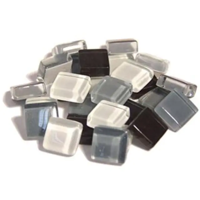 Γυάλινες Ψηφίδες Soft Glass - Grey Mix - 10x10mm - 200gr