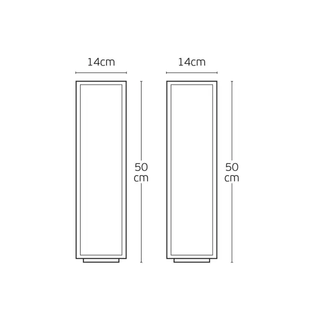 House Φανάρι Led 7W 3000K IP54 14x14x50cm ανθρακί 2