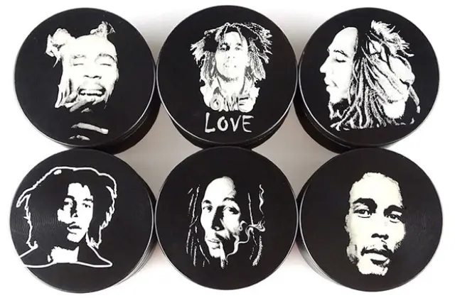 Grinder Τρίφτης «Bob Marley» Black 50mm - 4 Parts.