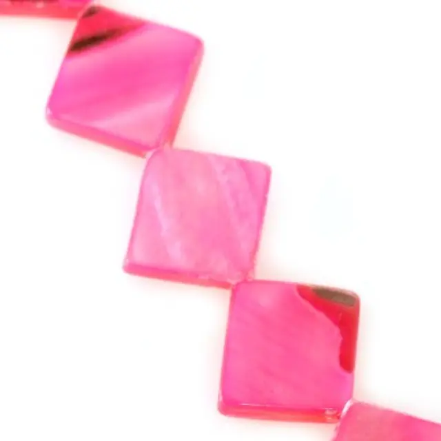 Mother of Pearl Τετράγωνο Fuchsia 10x10mm ~29τεμ