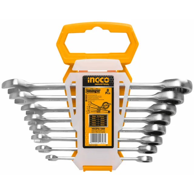 ΣΕΤ ΓΕΡΜΑΝΟΠΟΛΥΓΩΝΑ ΚΛΕΙΔΙΑ 8TEM 6-19MM INGCO HKSPA1088