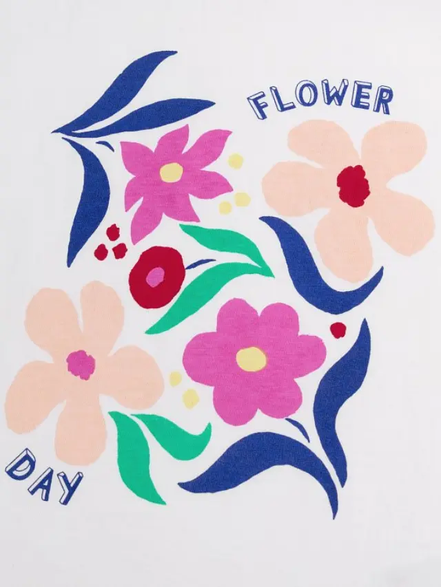 Παιδική Μπλούζα για Κορίτσια Flower Day ΛΕΥΚΟ 2