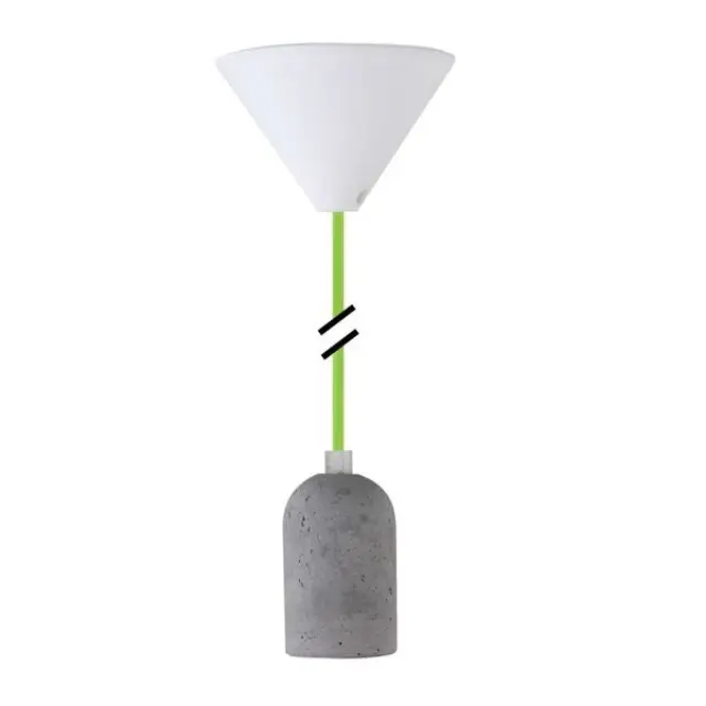 Lampholder E27 concrete Textile green PLB005 NCC