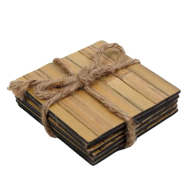 Σουβέρ σετ 6τμχ τετράγωνα ξύλινα 10cm Espiel GAR115K6