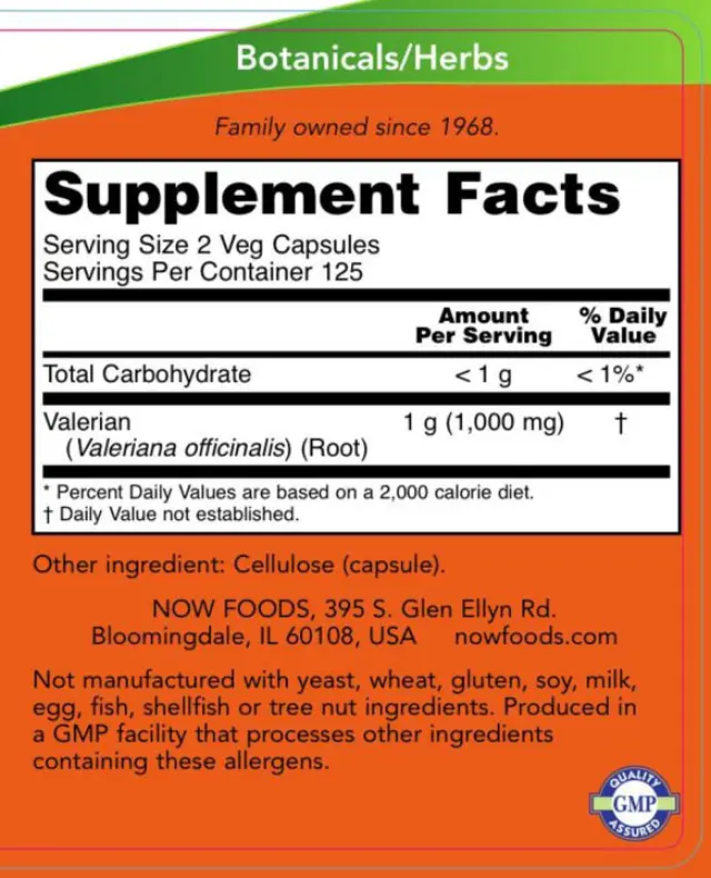 Now Foods Valerian Root 500 mg 250 Veg Capsules 2