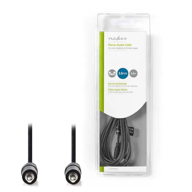 Καλώδιο ήχου 3.5mm αρσ. Stereo - 3.5mm αρσ. Stereo, σε συσκευασία blister, 2.0m.
