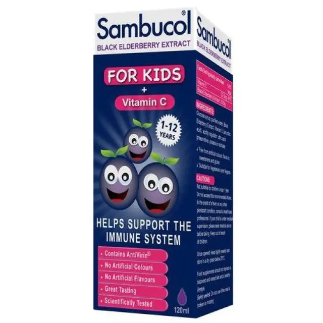 Sambucol for Kids Black Elderberry + Vitamin C Παιδικό Σιρόπι από Σαμπούκο για την Ενίσχυση του Ανοσοποιητικού, 120ml 3