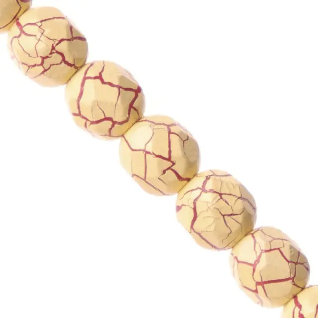 Χάντρα Fire Polished Round Ø6mm Ionic Light Yellow/Dark Red ~25τεμ