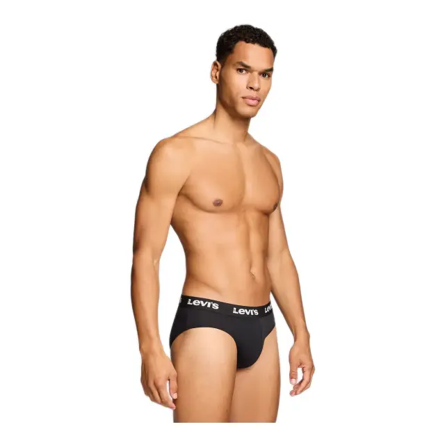 Levi's Ανδρικό Slip Repeat Logo Brief - Διπλό Πακέτο, Χρώμα Μαύρο 3