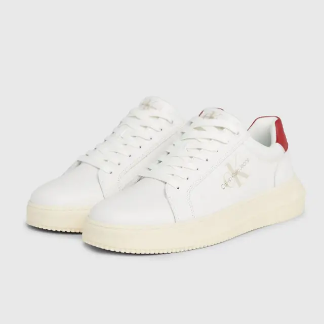 Calvin Klein - Cupsole Mono Lth Ανδρικά Chunky Sneakers YM0YM00681-0KV Λευκό - 45 2
