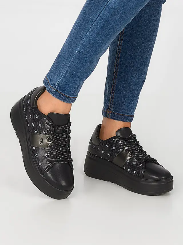 Donna Serena Sneakers Γυναικείο δέρμα Μαύρο DSE/5528 NERO 2