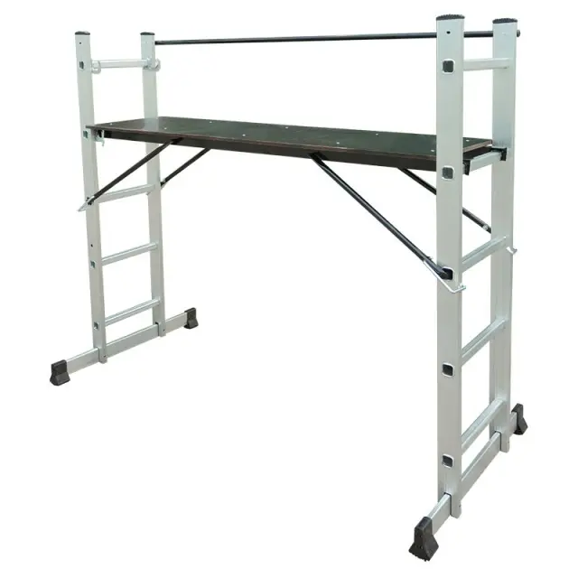 BORMANN Pro BHL9090 - BORMANN Pro BHL9090 Πολυμορφική Σκαλωσιά Αλουμινίου 3 Σε 1, 5+5 Σκαλιά Με Μπάρα Σταθεροποίησης (051435) 2