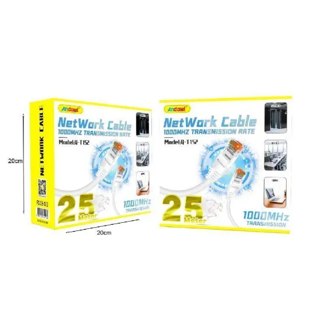 Andowl Καλώδιο δικτύου Ethernet 25m 1000MHz U/UTP Cat.5e Q-T152 - Net Work Cable 0751206 2
