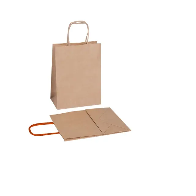 Τσάντα Kraft Χάρτινη Καφέ με Στριφτό Χερούλι 18x8x23cm 25τεμ 2