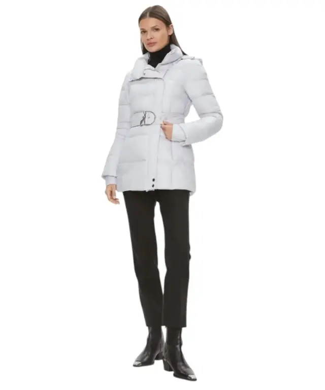 Patrizia Pepe - Γυναικείο Χειμωνιάτικο Μπουφάν Long hooded down jacket 2O0122-A9M1-W356 Λευκό - 40 2