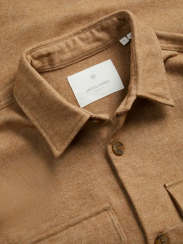 JPRRAYMOND MELANGE SOLID LS OVERSHIRT SN Nuthatch 2