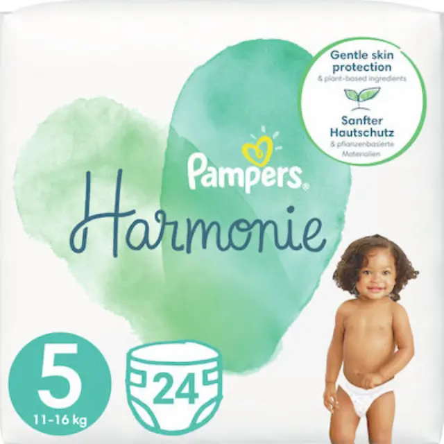 Pampers Harmonie Πάνα με Αυτοκόλλητο Νο5 (11kg-16kg) 24Τμχ.